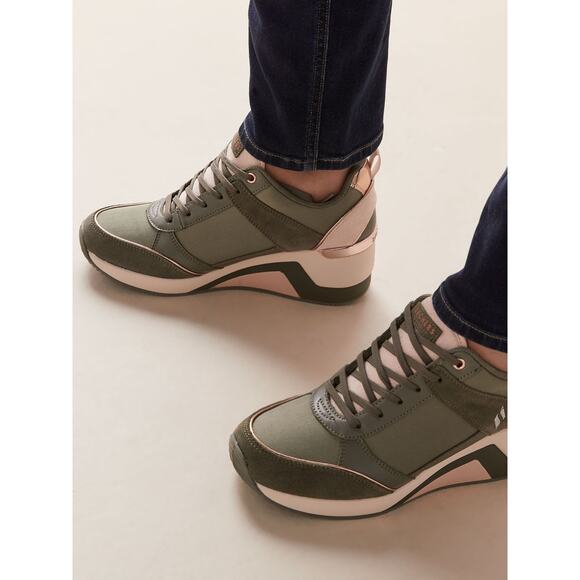 Skechers Million High N Fly Suede Wedge Heel Sneakers 10 - Picture 9 of 9